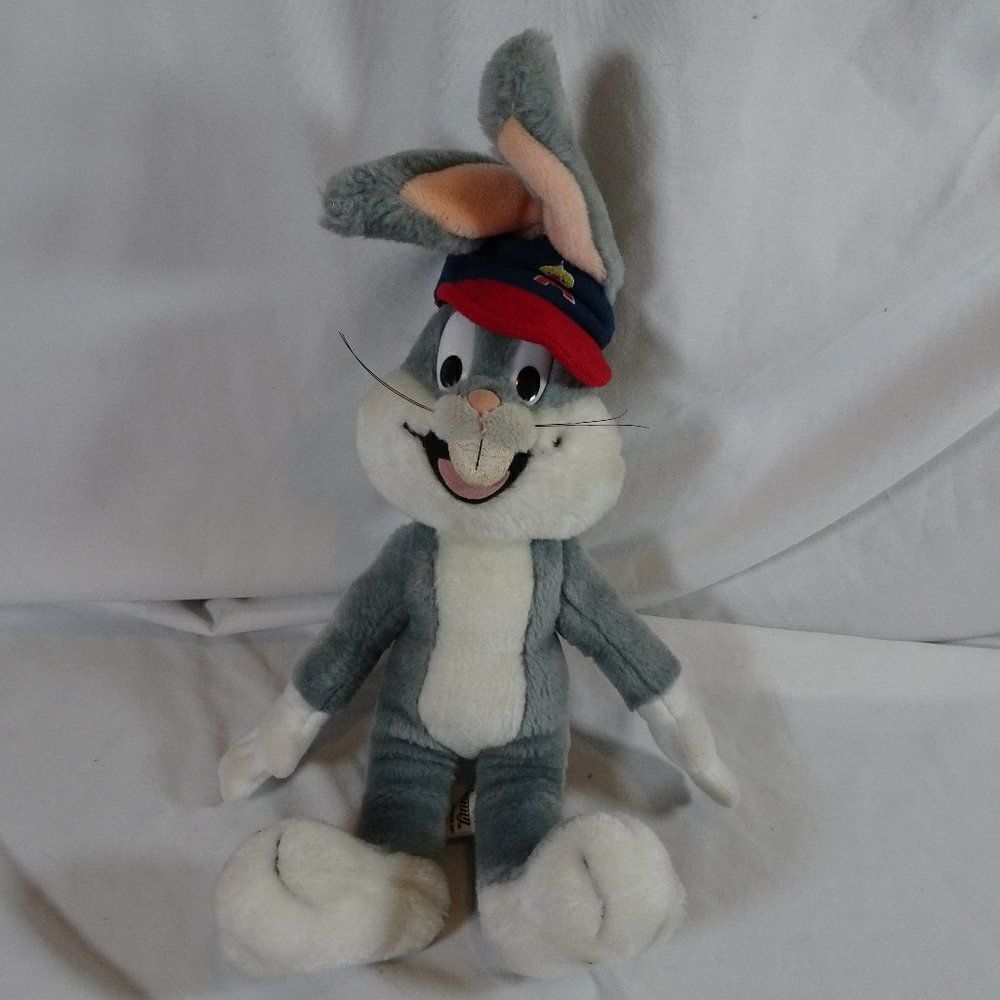 Vintage 1991 Warner Bros. Bugs Bunny Anaheim Angels Plush Doll 15.in